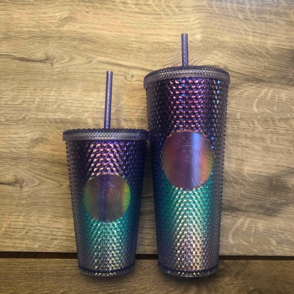 STARBUCKS 🧜‍♀️ SUMMER 2 STUDDED PURPLE OMBRE SET